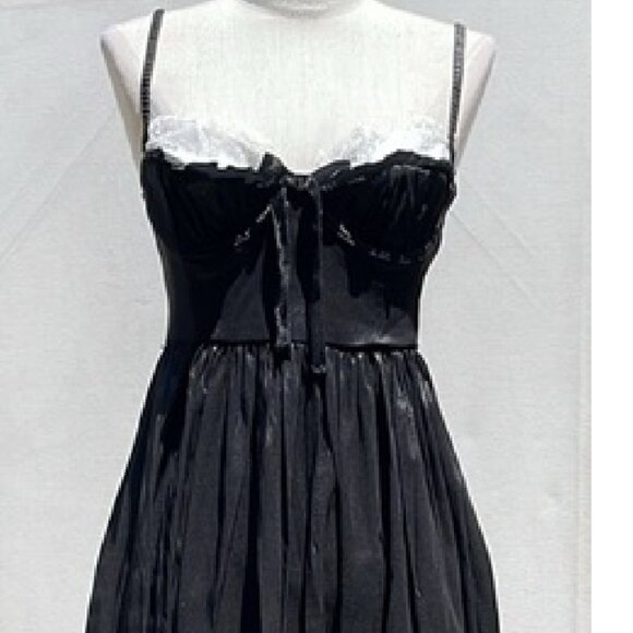 NWT FOR LOVE AND LEMONS DORIS SLEEVELESS BLACK MIDI DRESS SIZE S - Picture 5 of 9